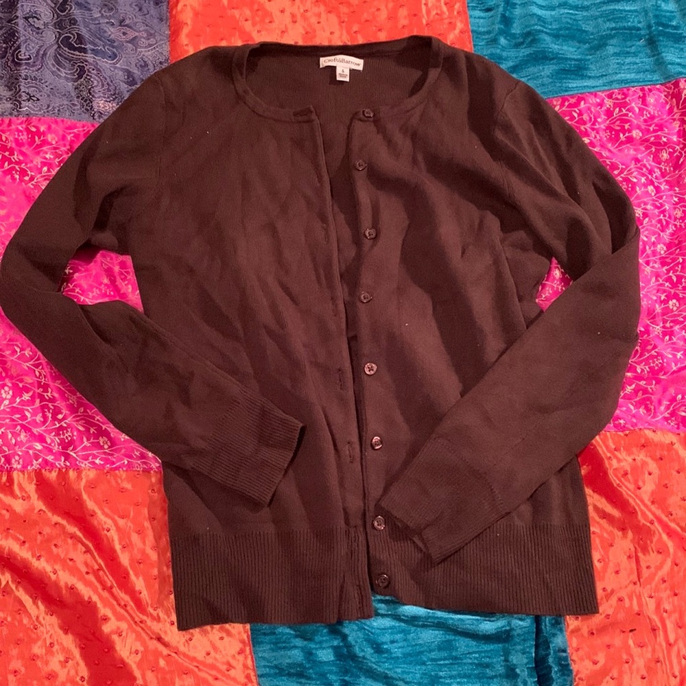 Dark brown button up cardigan
